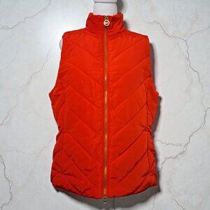 Michael Kors Size X-Large (14-16) Bright Ruby Red Quilted Sleeveless Puffer Jack